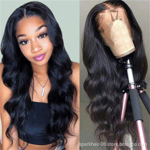 13x4 13*6 Lace Front Wig Natural color 100% Human Hair Wig in Different Wave Wholesale Factory Price Raw Indian hair lace front